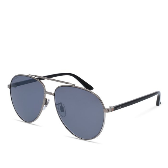 - New 💯 Original Gucci Blue Pilot Unisex Sunglasses GG0043SA 001 61. - Picture 1 of 16